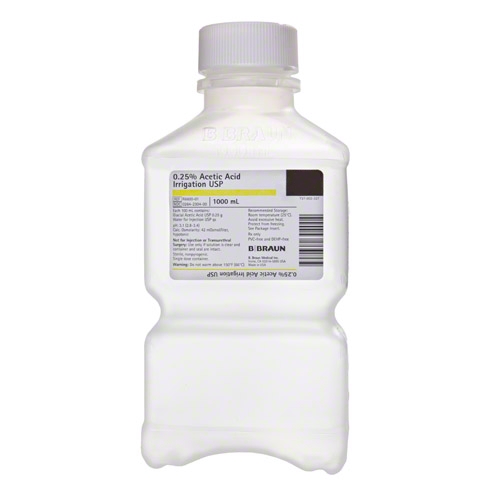 Acetic Acid Irrigation Solution 0.25% Not for Injection Bottle 1,000 mL (1/EA 16/CS) by B Braun Medical, Inc.  ID R6600-01